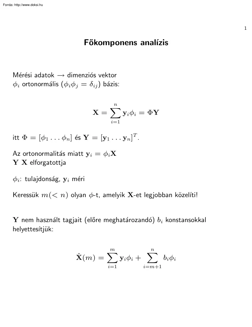 Főkomponens analízis