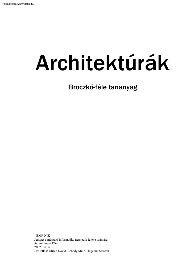 Schmidinger Péter - Architektúrák II
