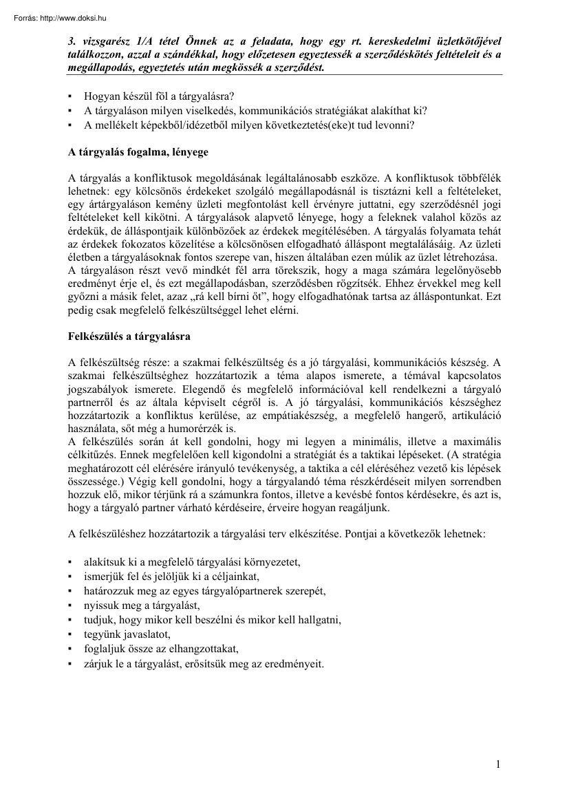 A tárgyalásról