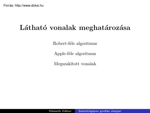 Németh Gábor - Látható vonalak meghatározása