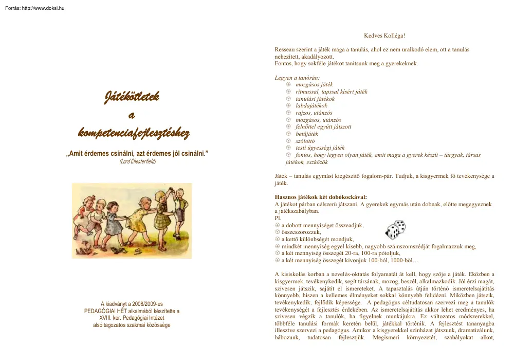 Játékötletek a kompetenciafejlesztéshez