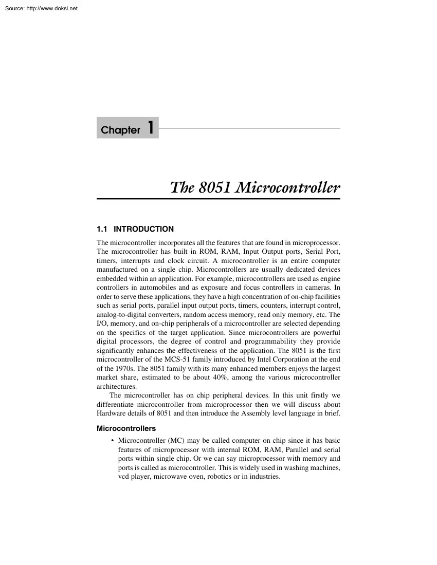 The 8051 Microcontroller