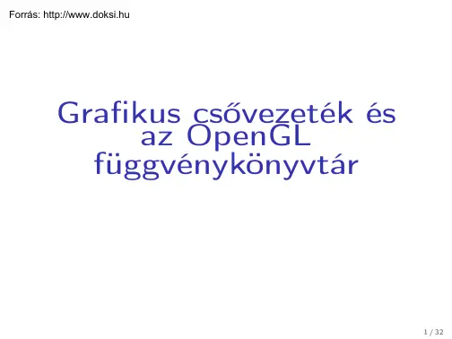 Grafikus csővezeték és az OpenGL függvénykönyvtár