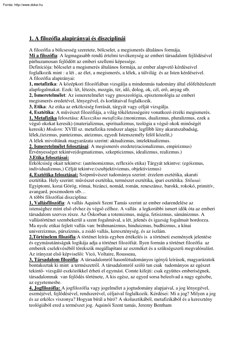 Filozófia tételek, 2003