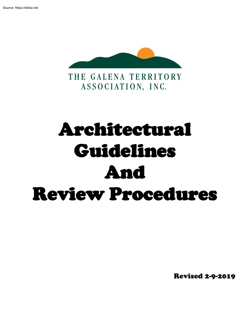 Architectural Guidelines And Review Procedures