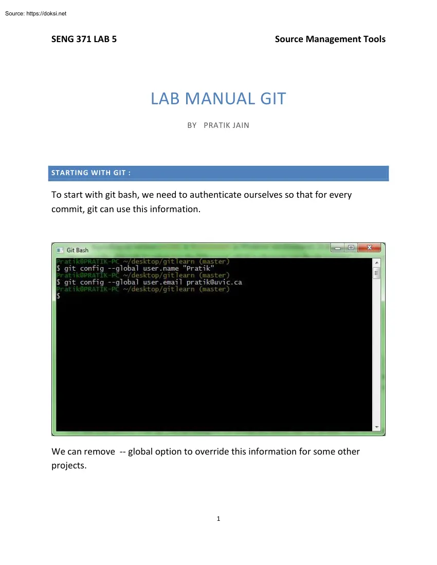 GIT Lab Manual