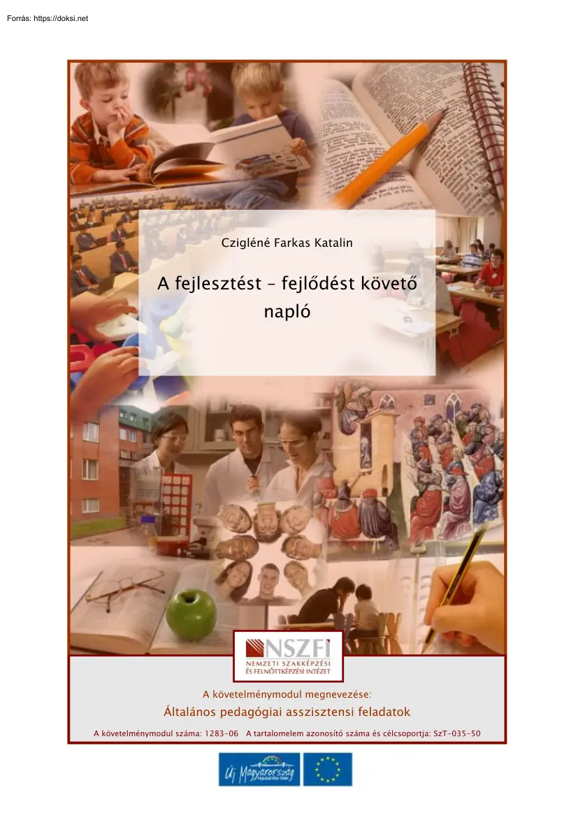 Czigléné Farkas Katalin - A fejlesztést, fejlődést követő napló