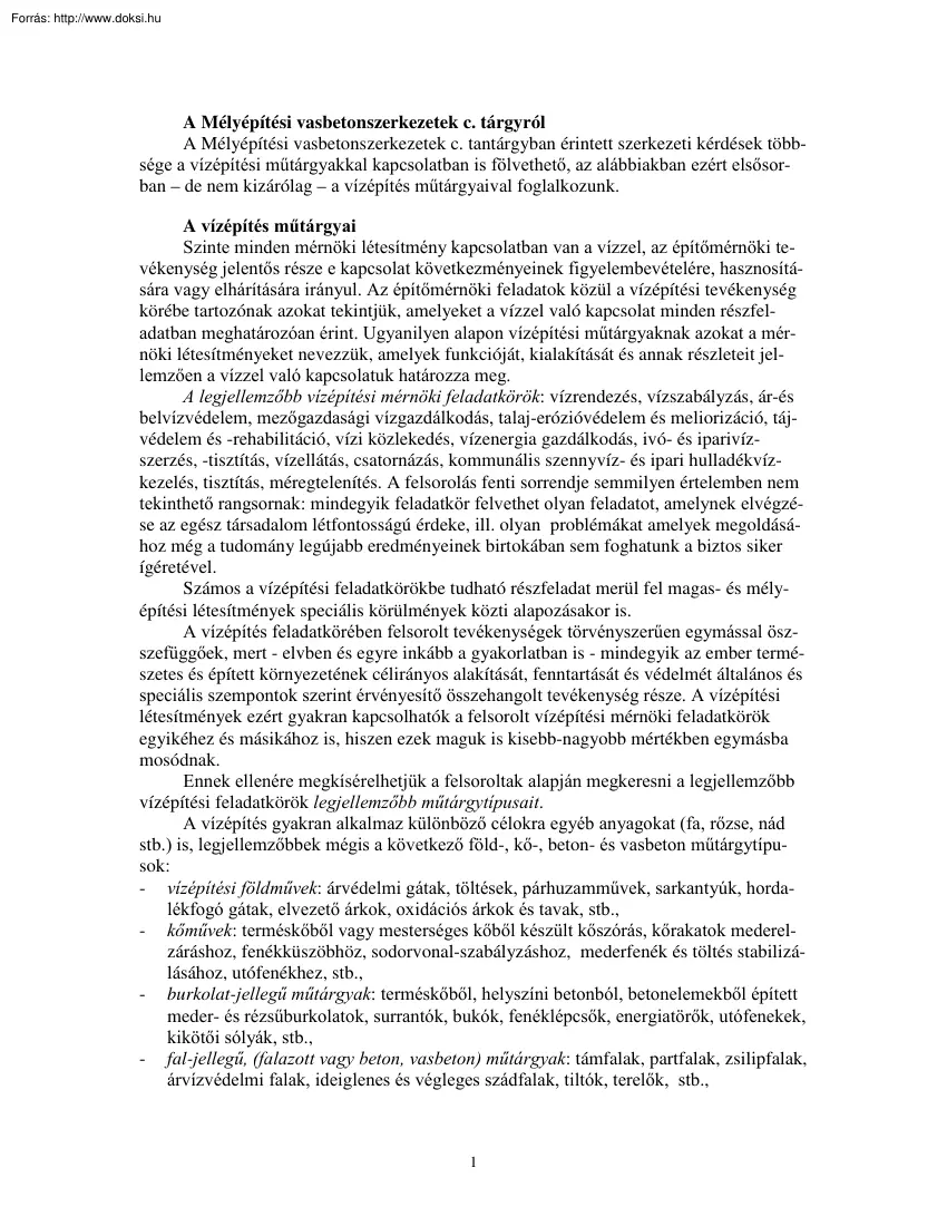 A mélyépítési vasbetonszerkezetek