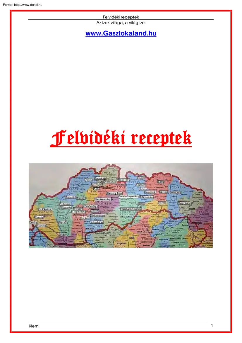 Felvidéki receptek