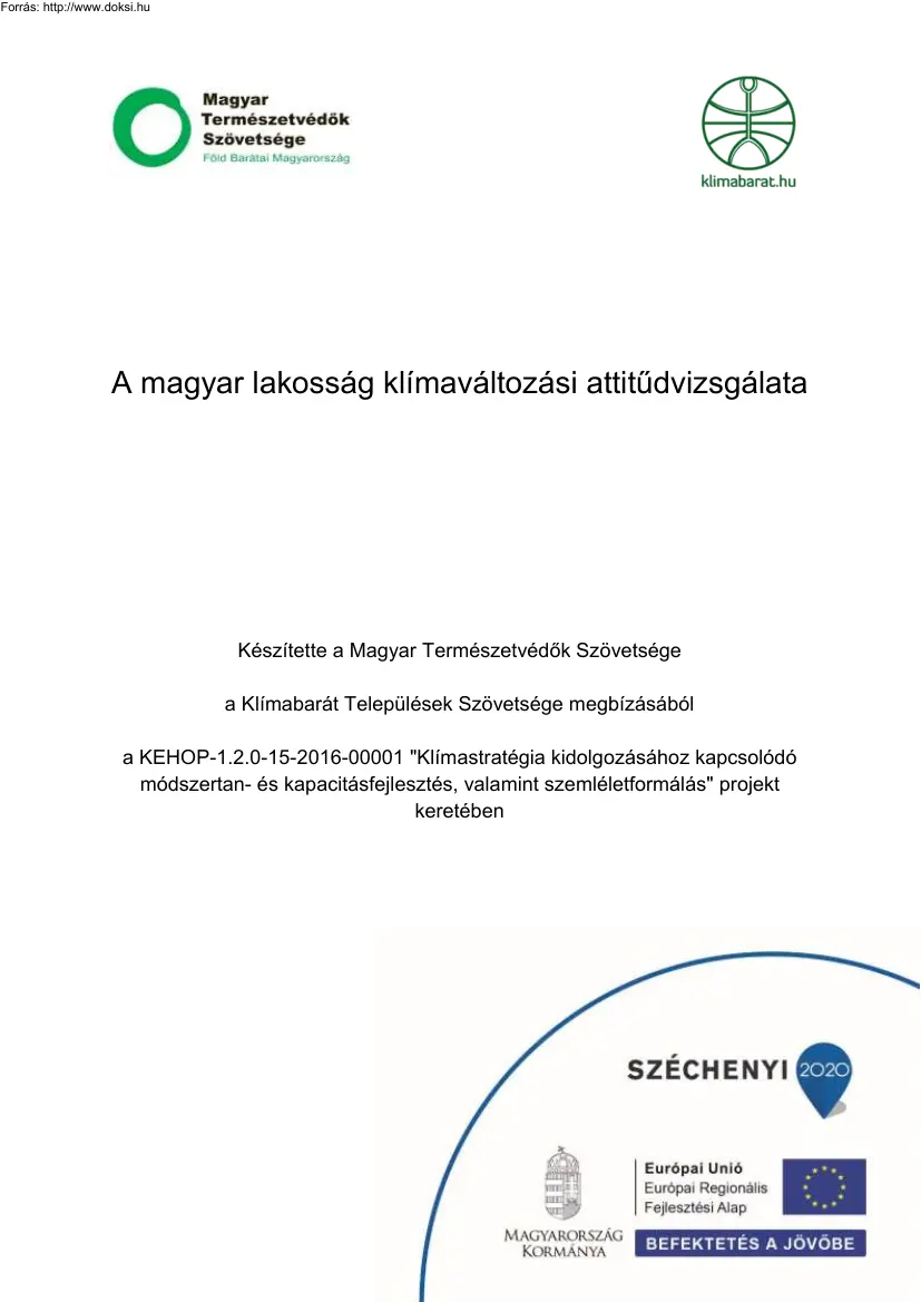 A magyar lakosság klímaváltozási attitűdvizsgálata