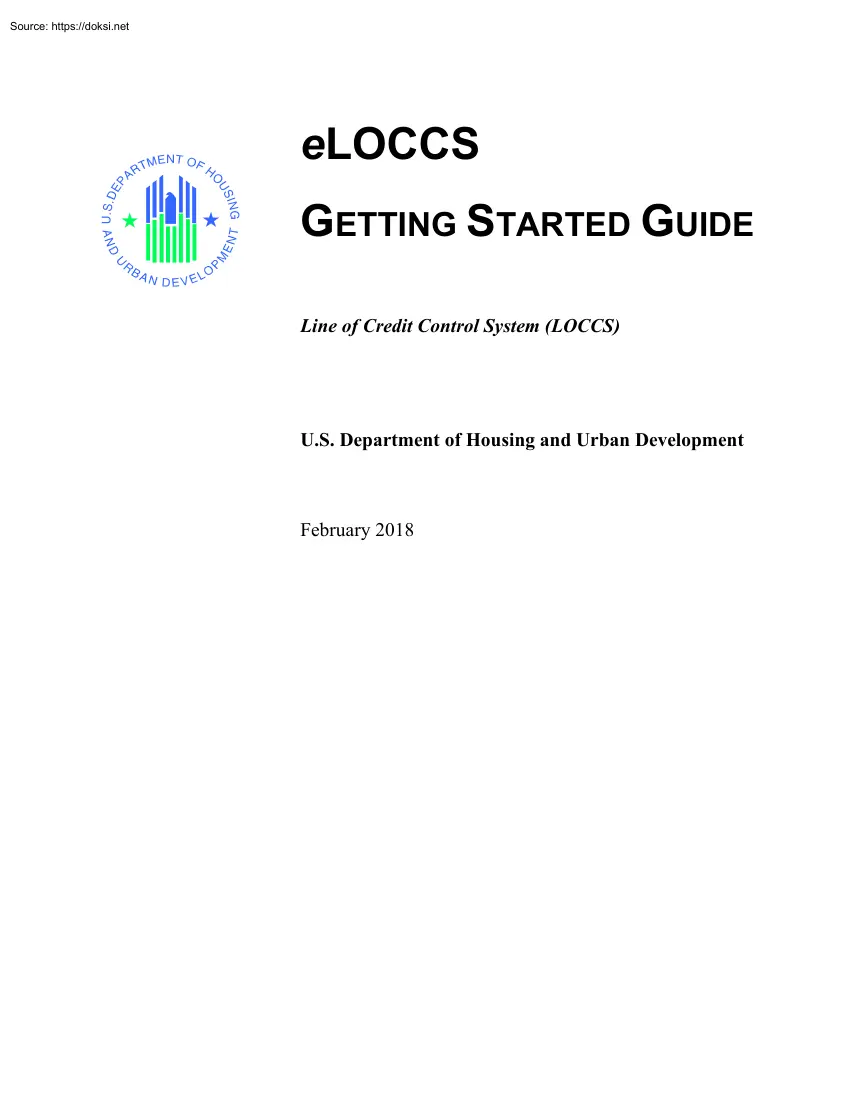 eLOCCS Getting Started Guide, Line of Credit Control System