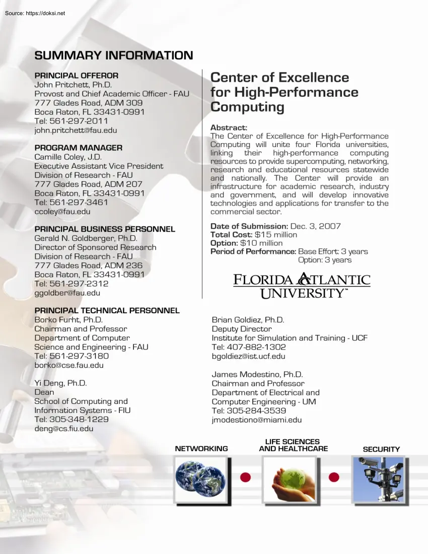 Center of Excellence for High Performance Computing