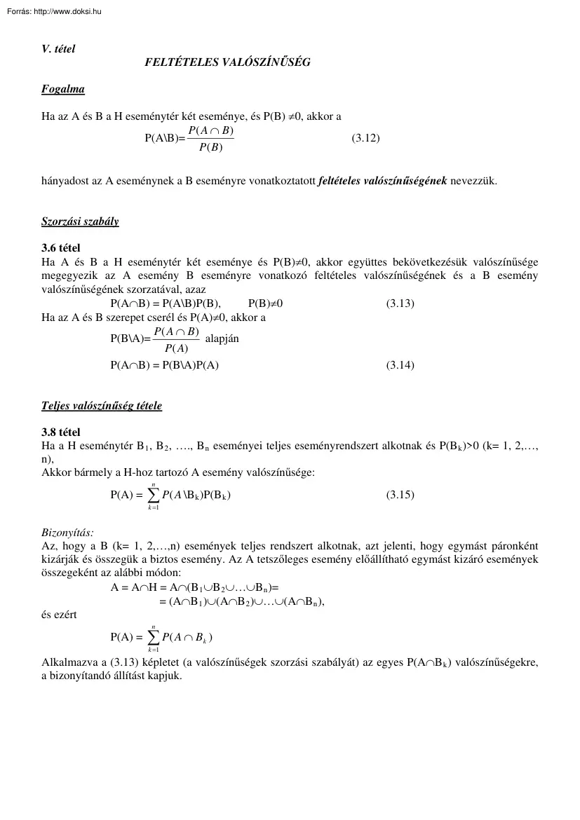 Feltételes valószínűség