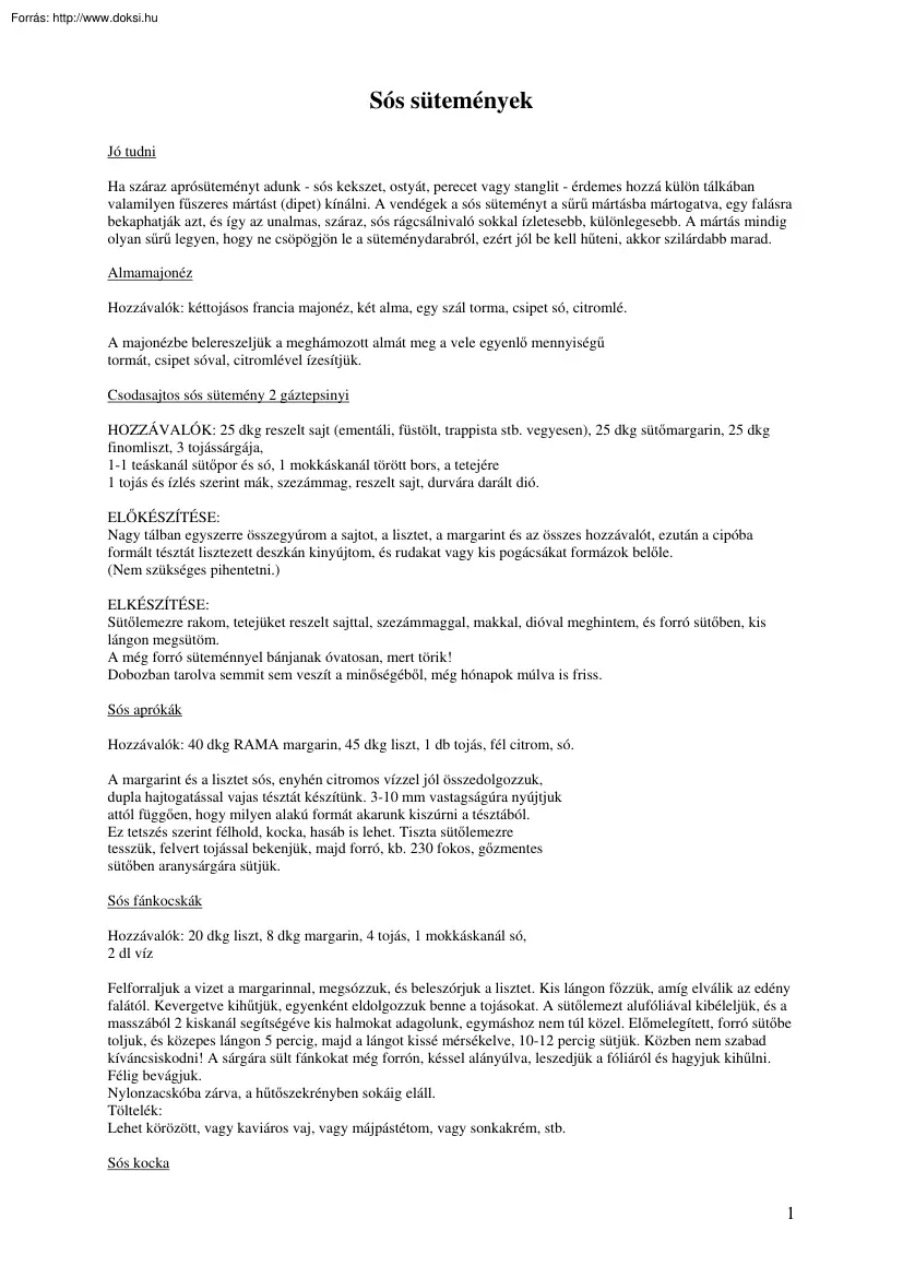 Sós sütemények