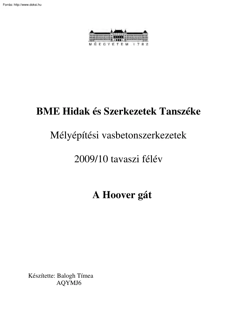 Balogh Tímea - A Hoover gát