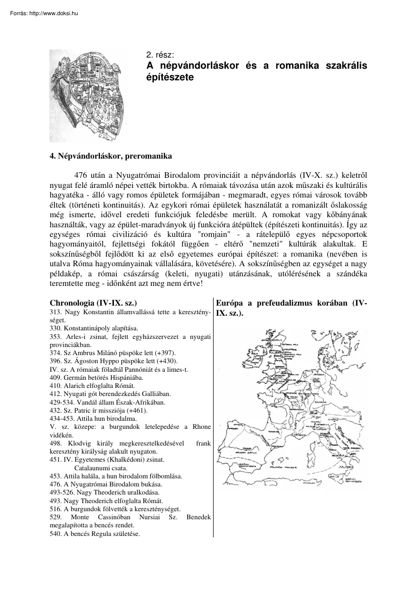 A népvándorláskor és a romanika szakrális építészete