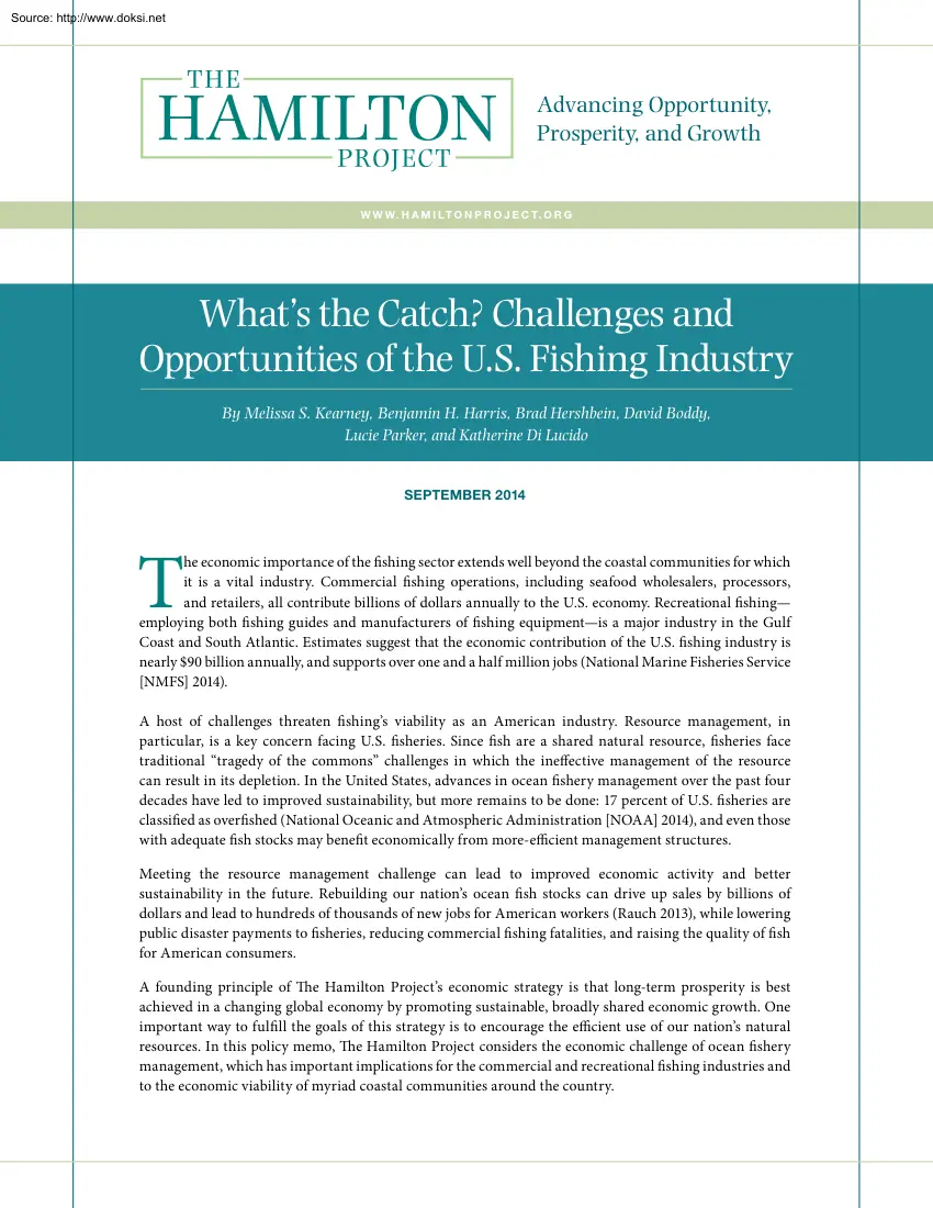 Kearney-Harris-Hershbein - What is the Catch, Challenges and Opportunities of the US Fishing