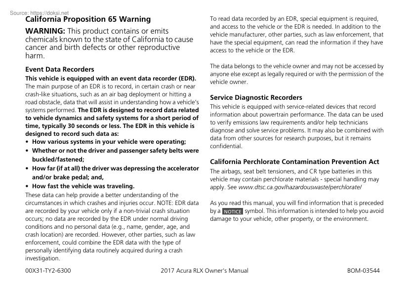 Acura RLX 2017, Owners manual