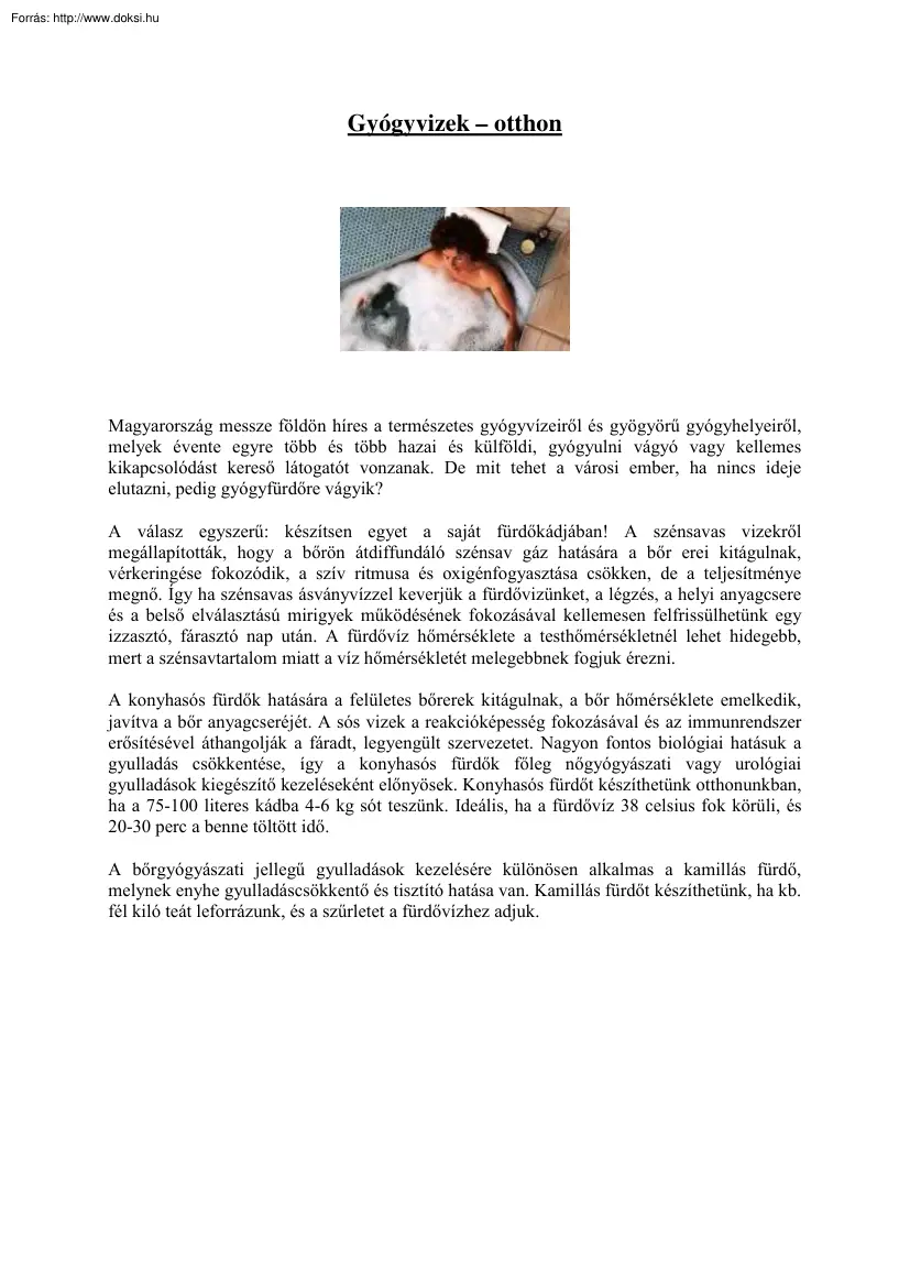 Gyógyvizek otthon
