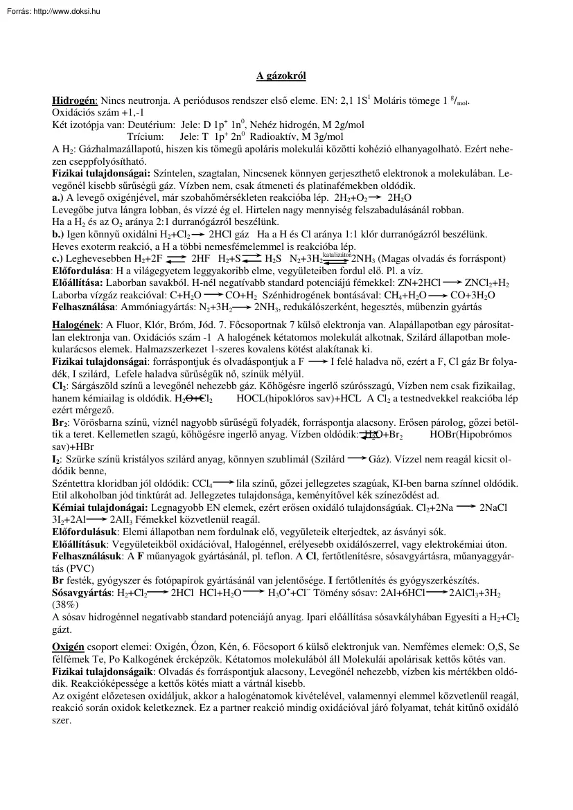 A gázokról