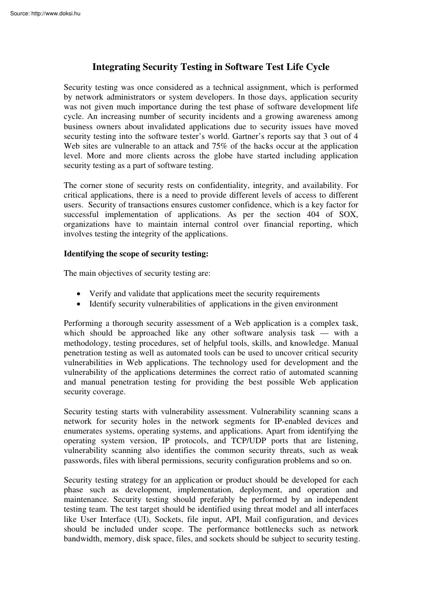 Gunasekaran Veerapillai - Integrating security testing in software test life cycle