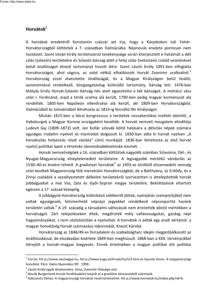 Kiss Balázs - Horvátok
