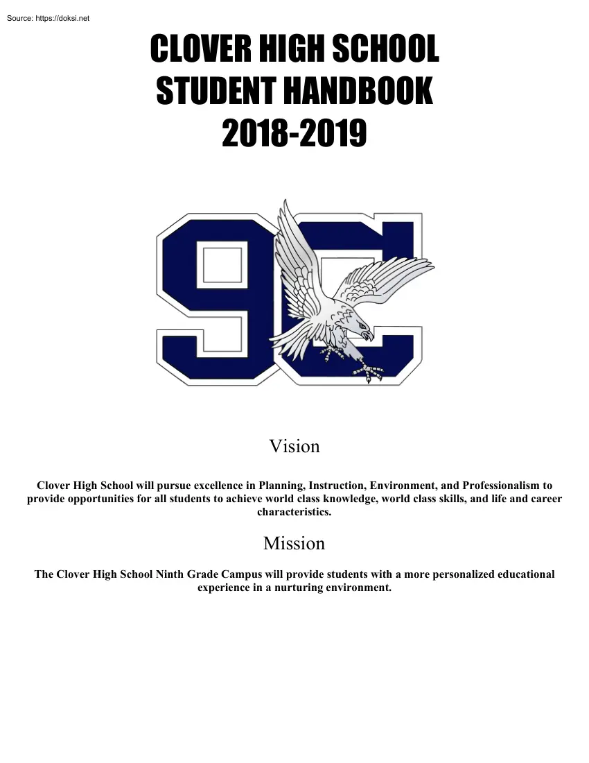 Clover High School Student Handbook