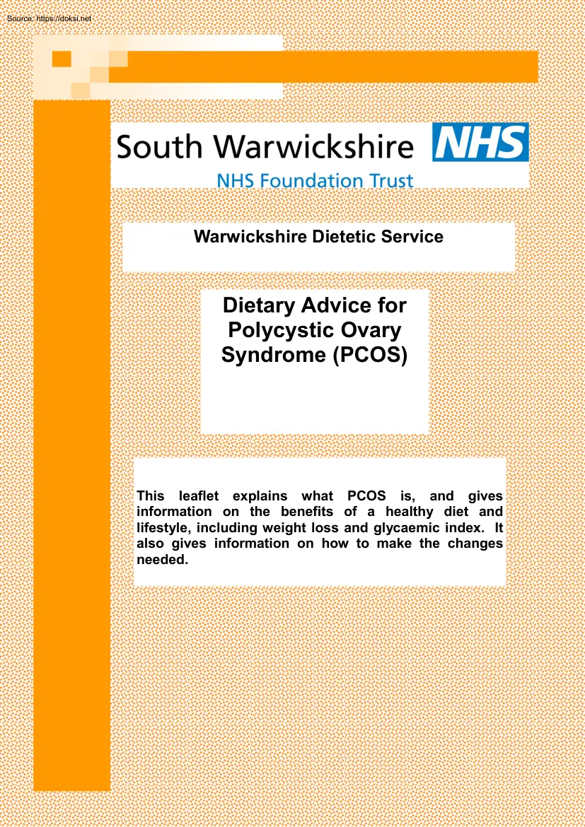 Dietary Advice for Polycystic Ovary Syndrome, PCOS