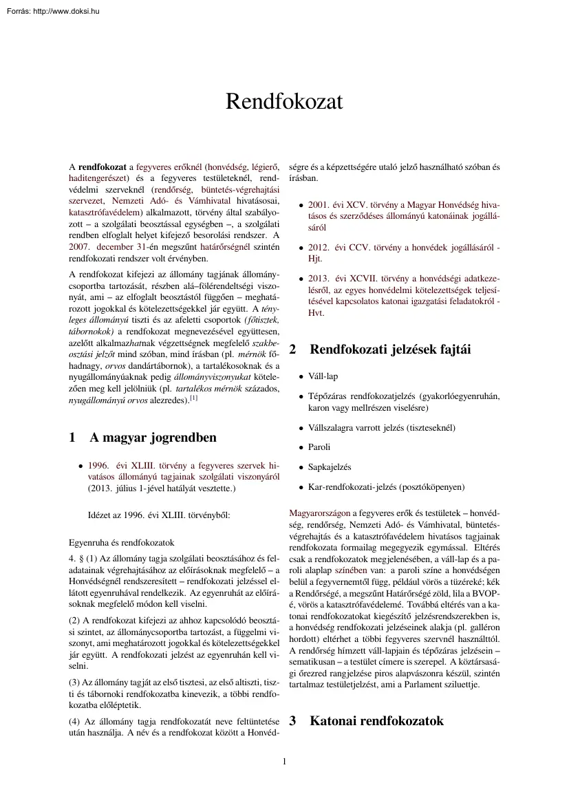Rendfokozat