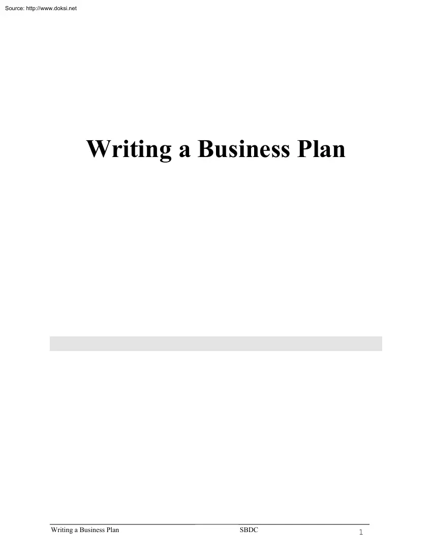 About Writing a Business Plan