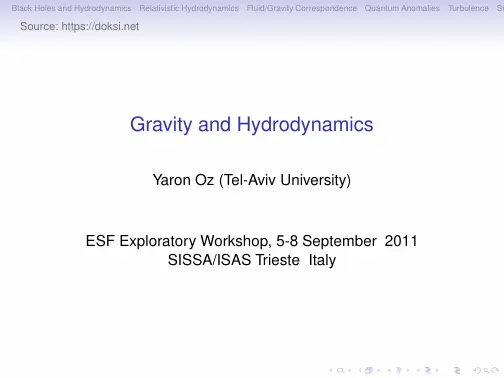 Yaron Oz - Gravity and Hydrodynamics
