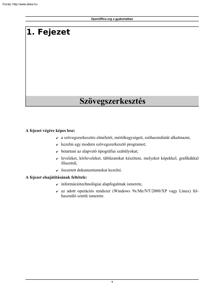 OpenOffice.org a gyakorlatban