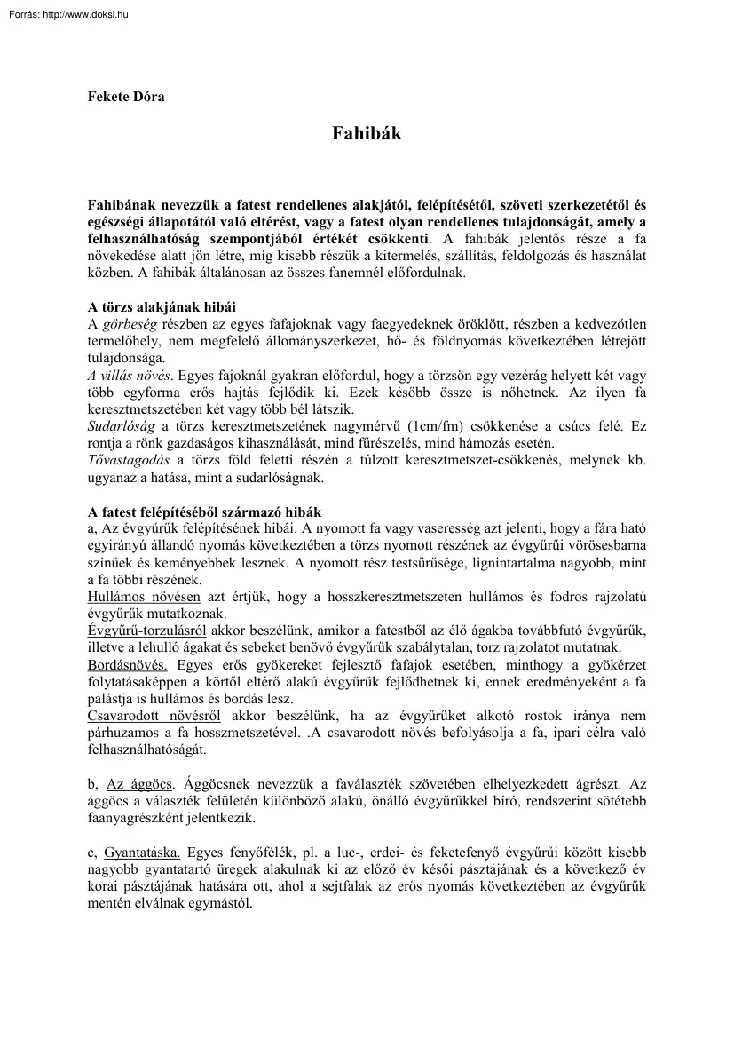 Fekete Dóra - Fahibák