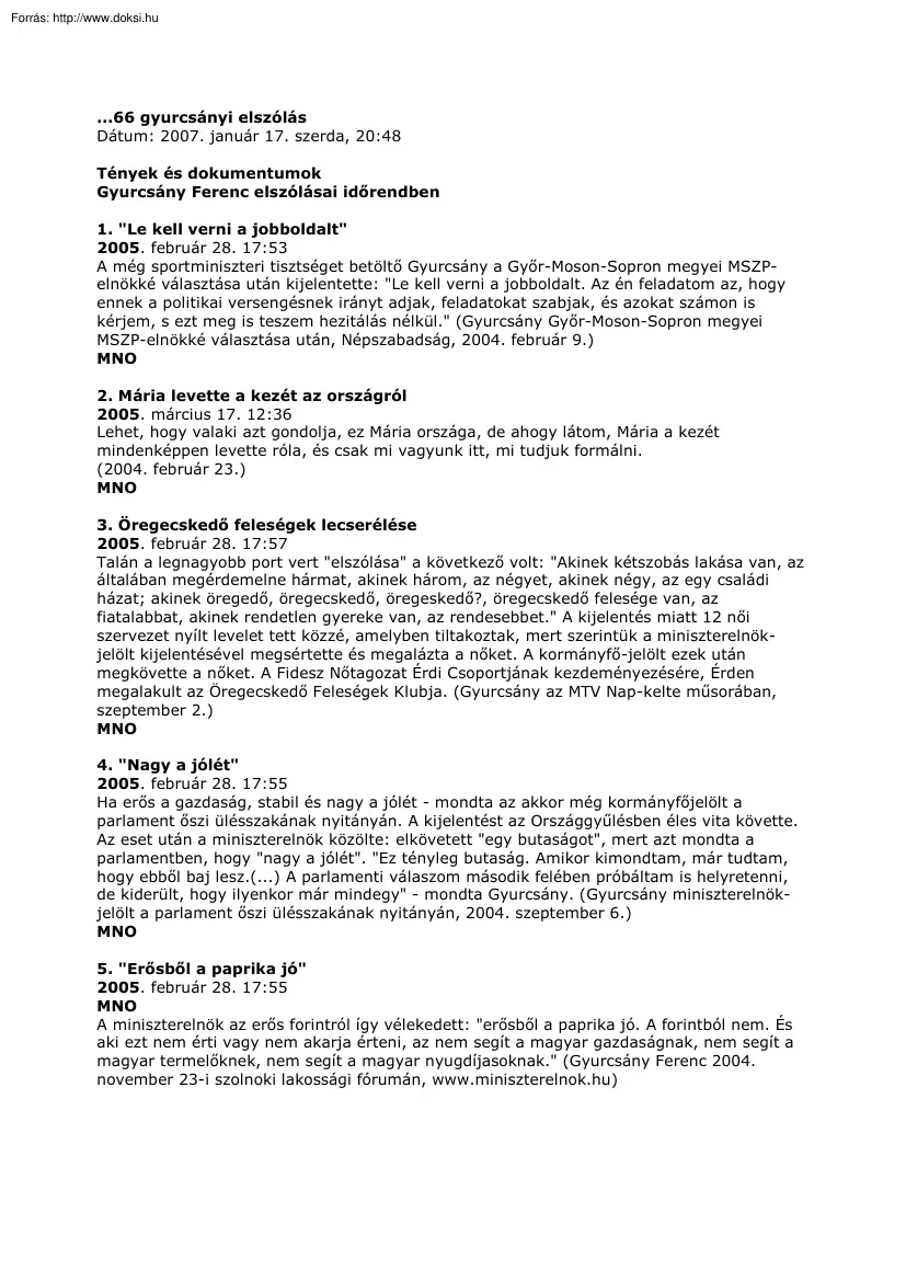 66 Gyurcsányi elszólás