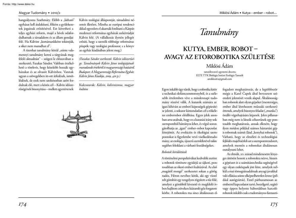 Miklósi Ádám - Kutya, Ember, Robot avagy az etorobotika születése