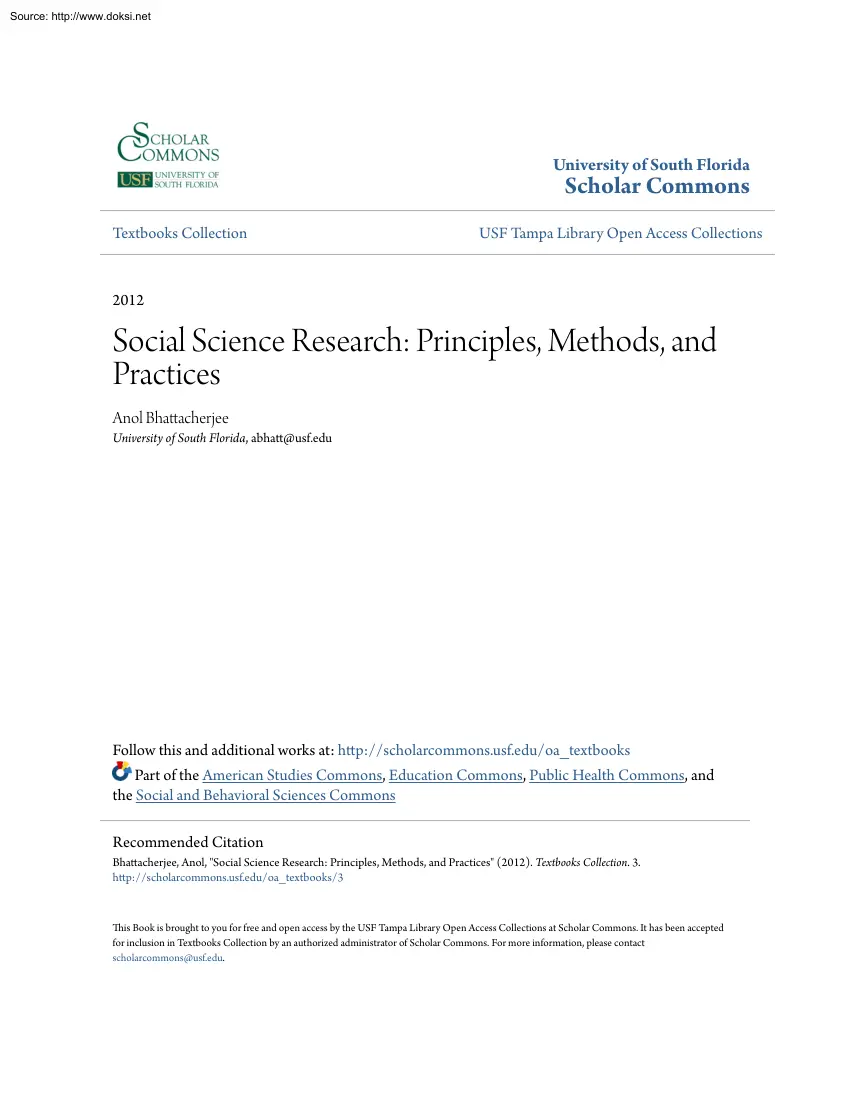 Anol Bhattacherjee - Social Science Research, Principles, Methods and Practices