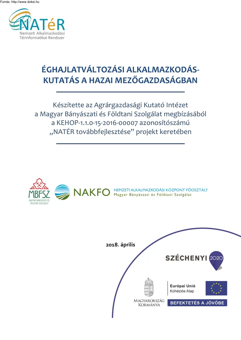 Király Gábor - Éghajlatváltozási alkalmazkodáskutatás a hazai mezőgazdaságban