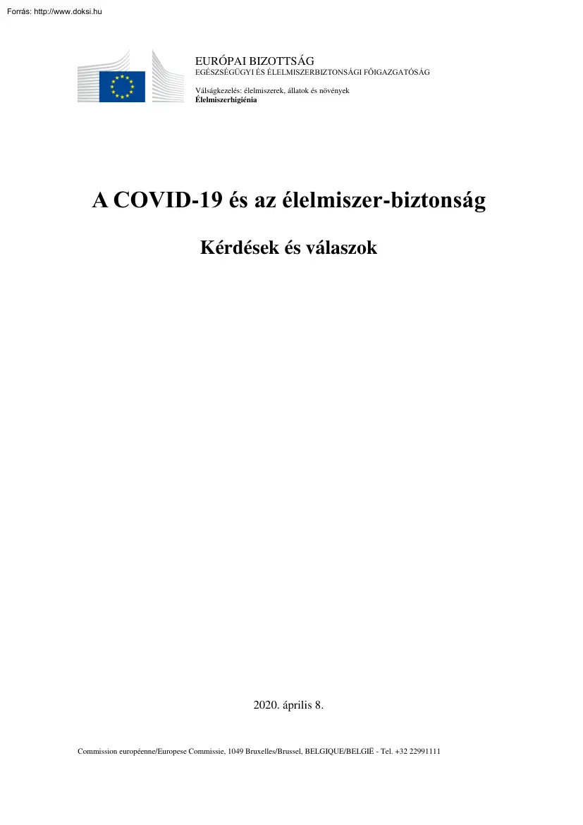 A COVID-19 és az élelmiszer-biztonság