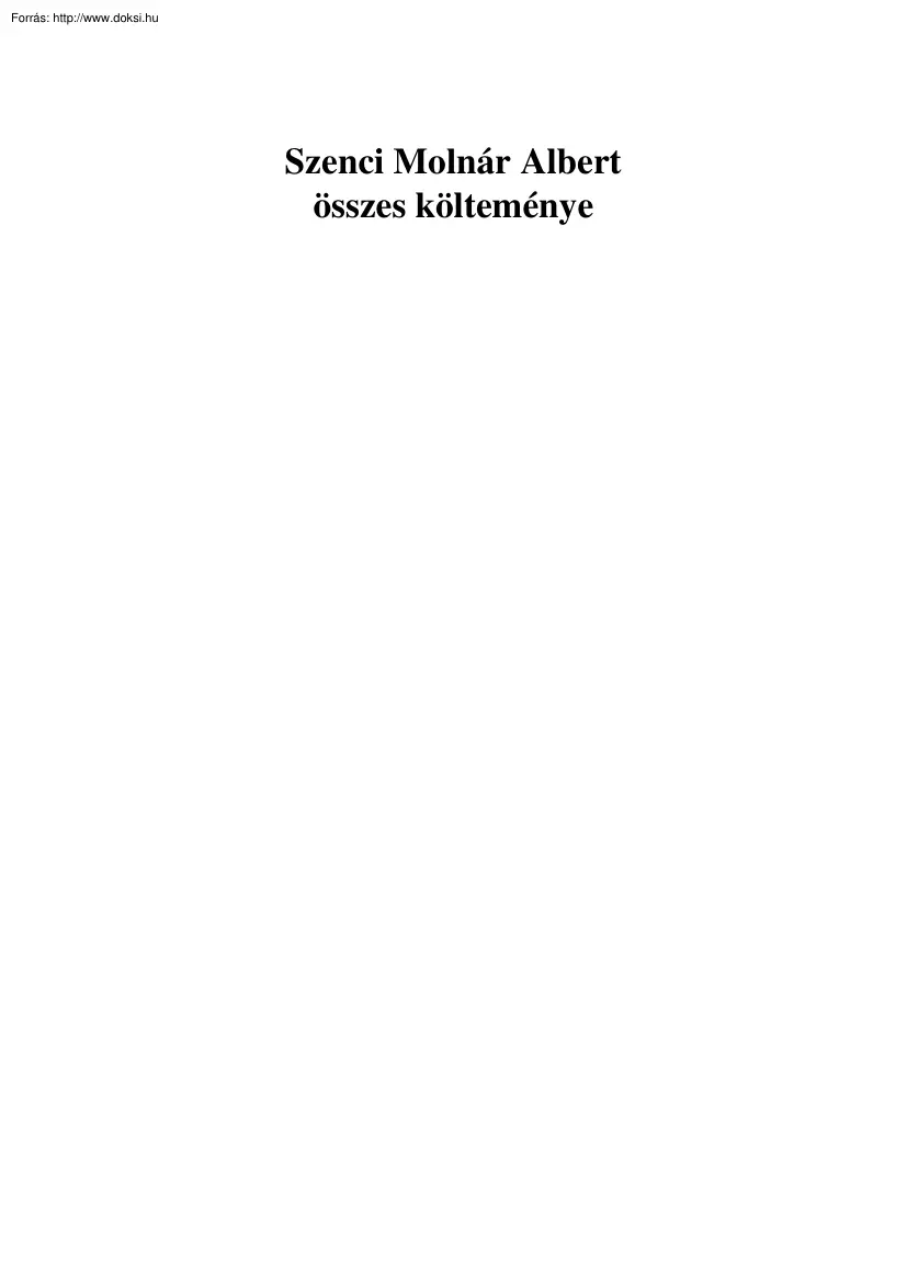 Szenci Molnár Albert összes költeménye