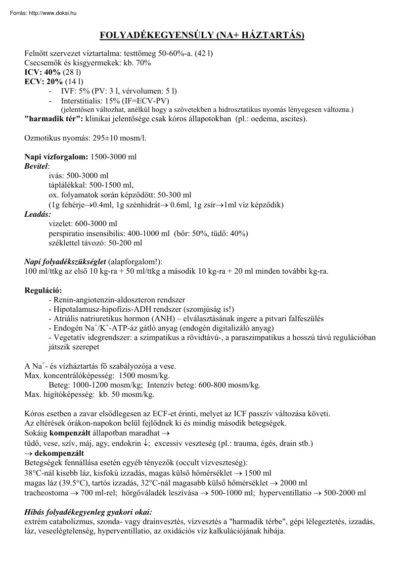 Intenzív terápia és aneszteziológia I