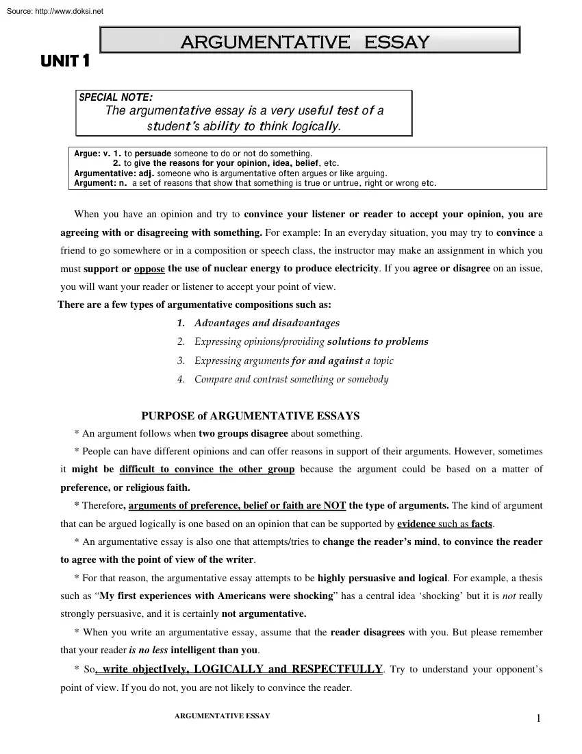 Argumentative Essay