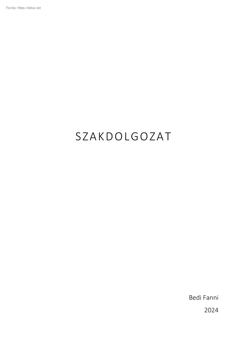 Bedi Fanni - Kórházgazdálkodás a Zala vármegyei Szent Rafael Kórház példáján bemutatva