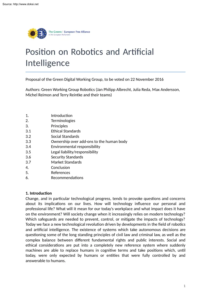 Albrecht-Reda-Andersson - Position on Robotics and Artificial Intelligence