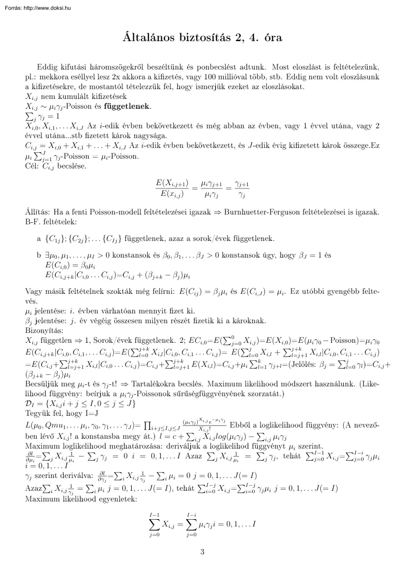 Általános biztosítás 2, 4. óra
