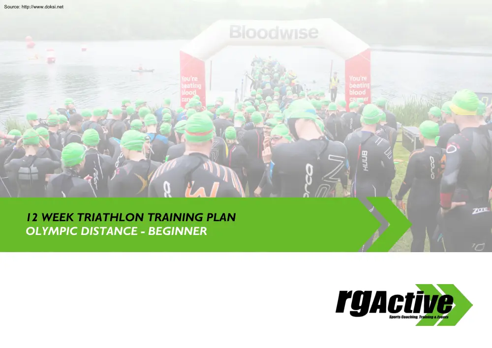 12 Week Triathlon Training Plan, Olympic Distance, Beginner