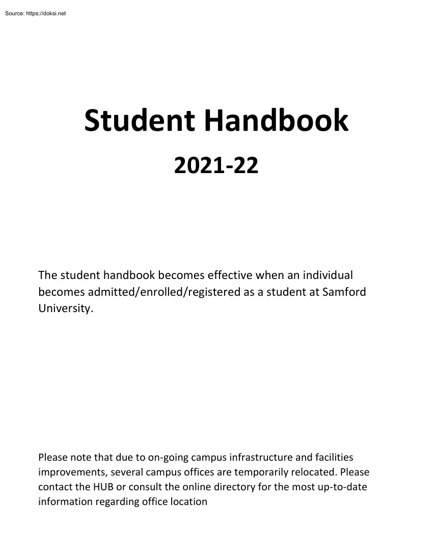 Samford University, Student Handbook