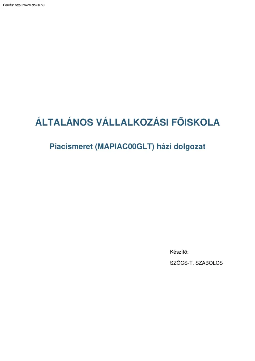 Szőcs T. Szabolcs - A magyar gazdasági modell elemzése