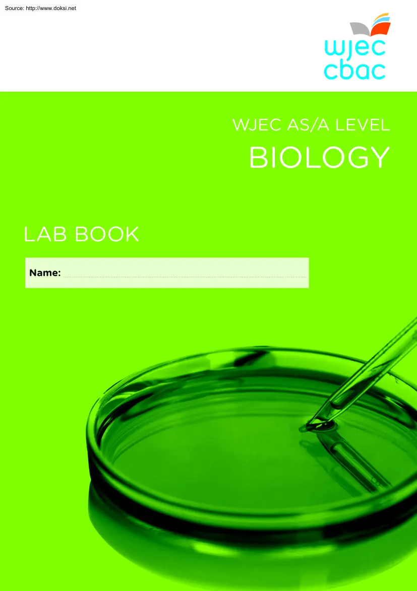 Biology Lab Book, WJEC ASA Level