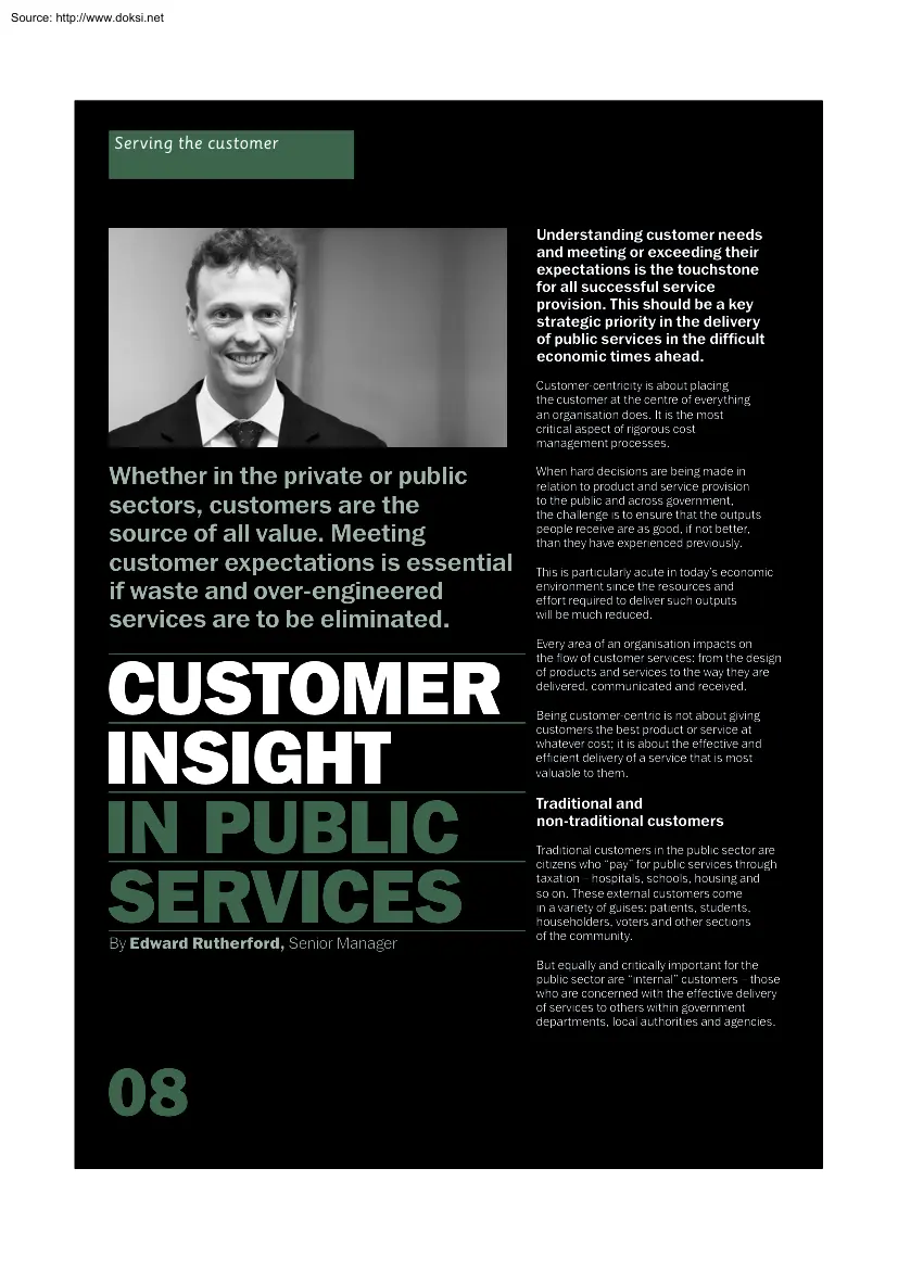 Customer Insight in Public Services