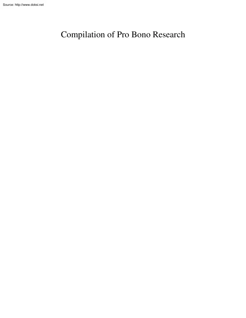 Compilation of Pro Bono Research